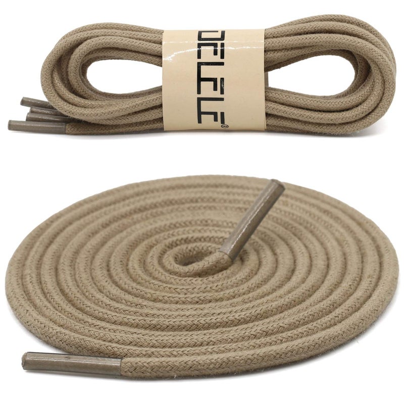 DELELE 2 Pair 39 inch Khaki Round Waxed Oxford Shoe Laces for Dress Shoes and Boots - Image 2